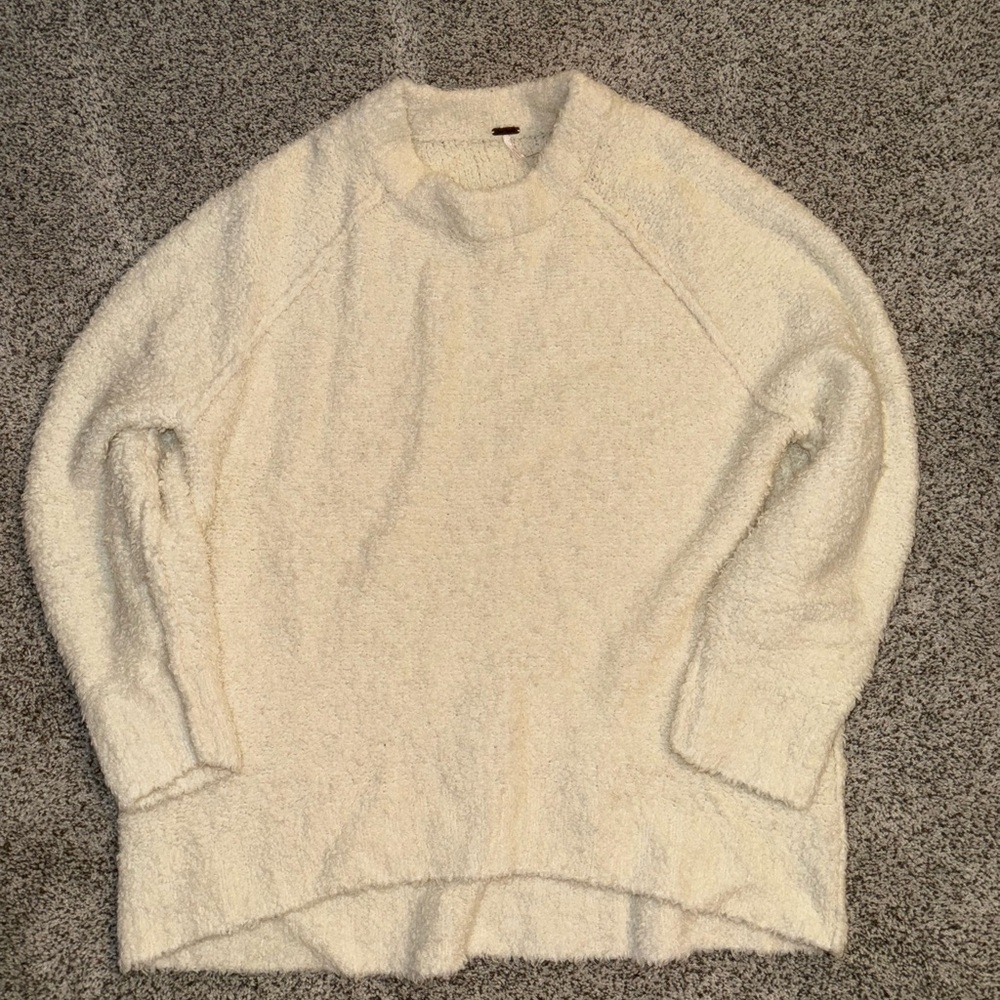Free People Cream Crew Neck Sweater
